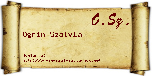 Ogrin Szalvia névjegykártya